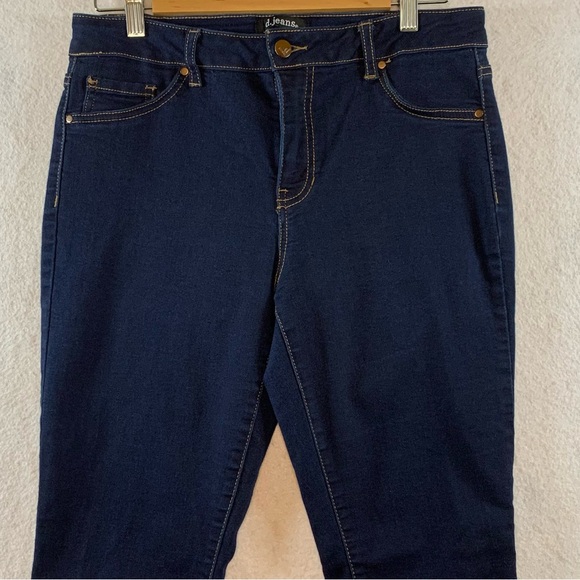 Dark Wash Skinny Ankle Crop Jeans - Picture 2 of 13